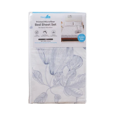 Gambar Sleeplite 160x200 cm Set 5 Pcs Seprai Microfiber Queen Flower Cid