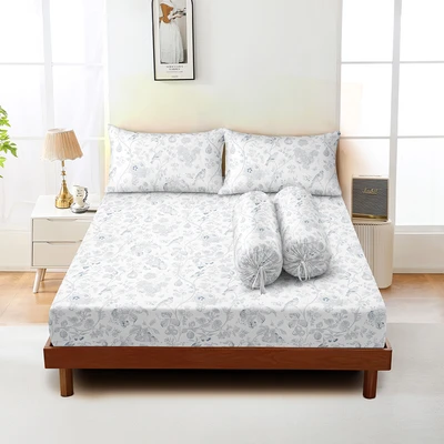 Gambar Sleeplite 180x200 cm Set 5 Pcs Seprai Microfiber King Flower Cid