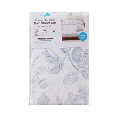 Gambar Sleeplite 180x200 cm Set 5 Pcs Seprai Microfiber King Flower Cid
