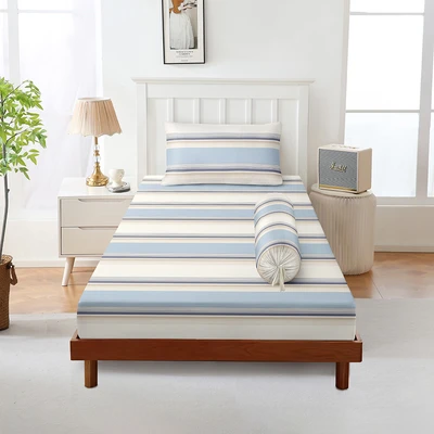 Gambar Sleeplite 120x200 cm Set 3 Pcs Seprai Microfiber Single Stripe Jon