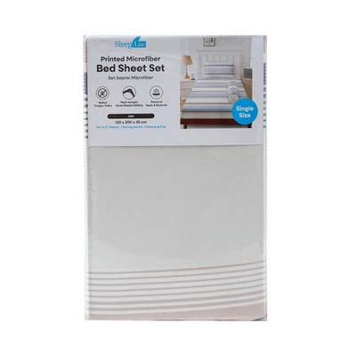 Gambar Sleeplite 120x200 cm Set 3 Pcs Seprai Microfiber Single Stripe Jon
