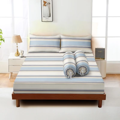 Gambar Sleeplite 180x200 cm Set 5 Pcs Seprai Microfiber King Stripe Jon