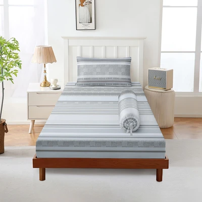 Gambar Sleeplite 120x200 cm Set 3 Pcs Seprai Microfiber Single Stripe Ona