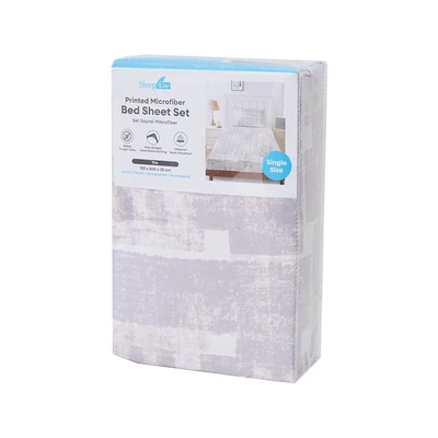 Gambar Sleeplite 120x200 cm Set 3 Pcs Seprai Microfiber Single Abstrak
