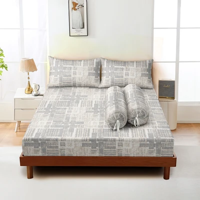 Gambar Sleeplite 160x200 cm Set 5 Pcs Seprai Microfiber Queen Abstrak