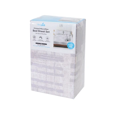 Gambar Sleeplite 160x200 cm Set 5 Pcs Seprai Microfiber Queen Abstrak