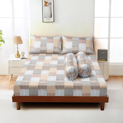 Gambar Sleeplite 180x200 cm Set 5 Pcs Seprai Microfiber King Abstrak Ric