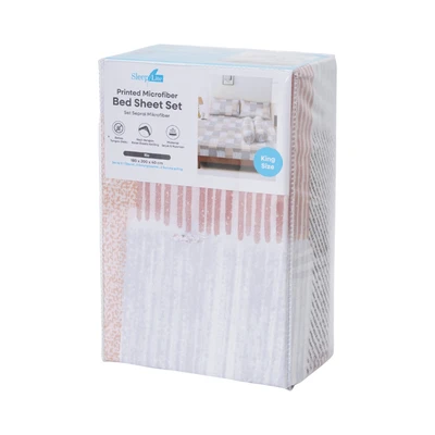 Gambar Sleeplite 180x200 cm Set 5 Pcs Seprai Microfiber King Abstrak Ric