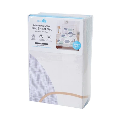 Gambar Sleeplite 120x200 cm Set 3 Pcs Seprai Microfiber Single Abstrak Ren