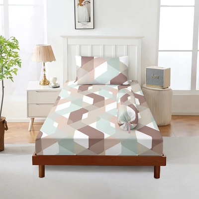 Gambar Sleeplite 120x200 cm Set 3 Pcs Seprai Microfiber Single Abstrak Mar