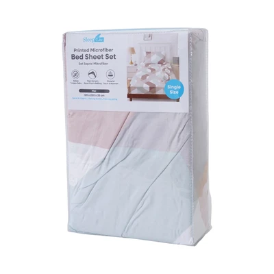 Gambar Sleeplite 120x200 cm Set 3 Pcs Seprai Microfiber Single Abstrak Mar