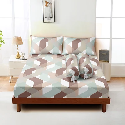 Gambar Sleeplite 180x200 cm Set 5 Pcs Seprai Microfiber King Abstrak Mar