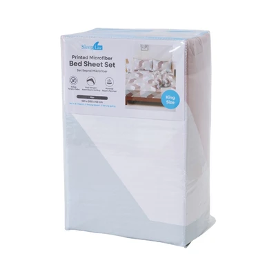 Gambar Sleeplite 180x200 cm Set 5 Pcs Seprai Microfiber King Abstrak Mar