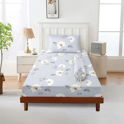 Gambar Sleeplite 120x200 cm Set 3 Pcs Seprai Microfiber Single Flower Gia