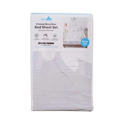 Gambar Sleeplite 120x200 cm Set 3 Pcs Seprai Microfiber Single Flower Gia