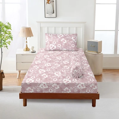 Gambar Sleeplite 120x200 cm Set 3 Pcs Seprai Microfiber Single Flower Jyn