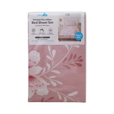 Gambar Sleeplite 120x200 cm Set 3 Pcs Seprai Microfiber Single Flower Jyn