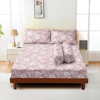 Gambar Sleeplite 180x200 cm Set 5 Pcs Seprai Microfiber King Flower Jyn