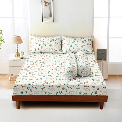 Gambar Sleeplite 160x200 cm Set 5 Pcs Seprai Microfiber Queen Abstrak Chi
