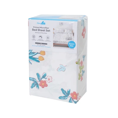 Gambar Sleeplite 160x200 cm Set 5 Pcs Seprai Microfiber Queen Abstrak Chi