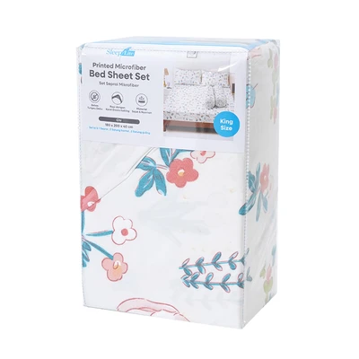Gambar Sleeplite 180x200 cm Set 5 Pcs Seprai Microfiber King Abstrak Chi