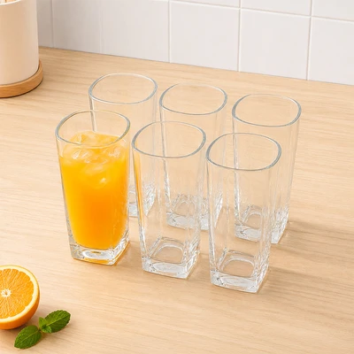 Gambar Culinart Gelas Kaca Square Strait Set 6 pcs 280 ml Transparan