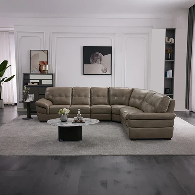 Gambar Informa Morgan Sofa Sectional Kulit - Krem Beige