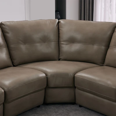 Gambar Informa Morgan Sofa Sectional Kulit - Krem Beige