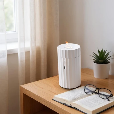 Gambar Breathe Diffuser Aromaterapi Dengan Efek Flame - Putih