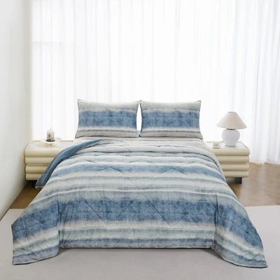 Gambar Informa 180x200 cm Set 6 Pcs Seprai King Microfiber Zeth - Biru