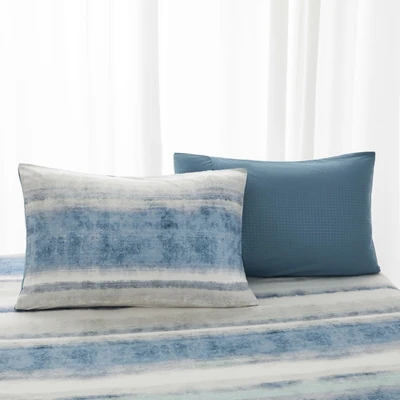 Gambar Informa 180x200 cm Set 6 Pcs Seprai King Microfiber Zeth - Biru