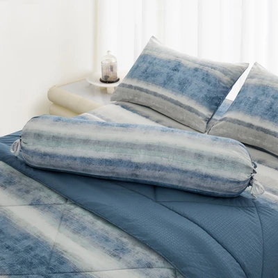 Gambar Informa 180x200 cm Set 6 Pcs Seprai King Microfiber Zeth - Biru