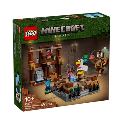 Gambar LEGO Minecraft Movie Woodland Mansion Fighting Ring Set 491 Pcs 21272 - Cokelat