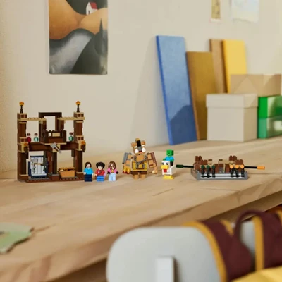 Gambar LEGO Minecraft Movie Woodland Mansion Fighting Ring Set 491 Pcs 21272 - Cokelat