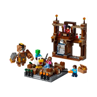 Gambar LEGO Minecraft Movie Woodland Mansion Fighting Ring Set 491 Pcs 21272 - Cokelat