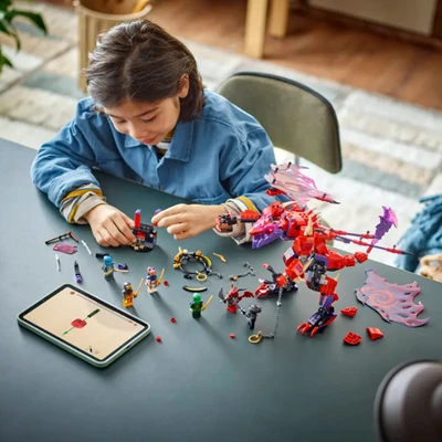 Gambar LEGO Ninjago Dragon Rising Thunderfang Dragon Of Chaos Set 668 Pcs 71832 - Merah