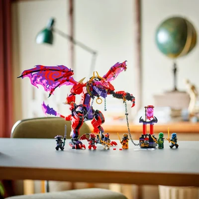 Gambar LEGO Ninjago Dragon Rising Thunderfang Dragon Of Chaos Set 668 Pcs 71832 - Merah