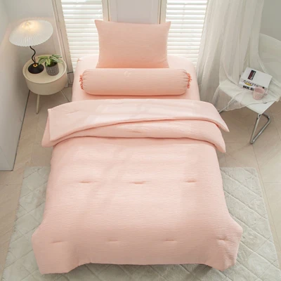 Gambar Informa 120x200x30 cm Set 4 Pcs Seprai Double Microfiber Gauze - Peach