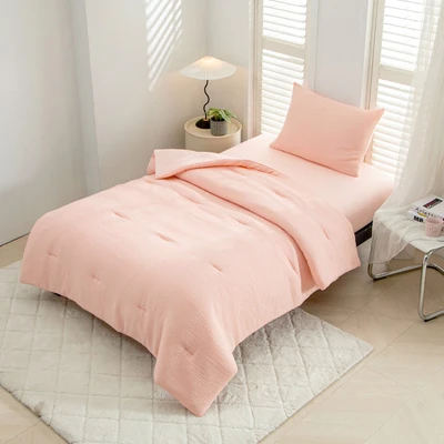 Gambar Informa 120x200x30 cm Set 4 Pcs Seprai Double Microfiber Gauze - Peach