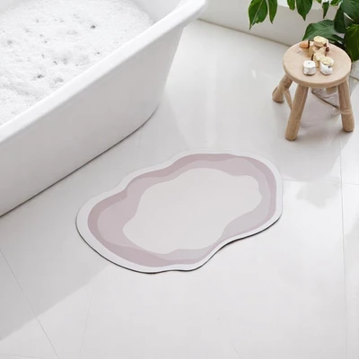 Gambar Forhom Keset Kamar Mandi Diatomite Rubber Soft S 40x60 cm - Krem