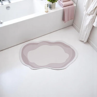 Gambar Forhom Keset Kamar Mandi Diatomite Rubber Soft S 40x60 cm - Krem