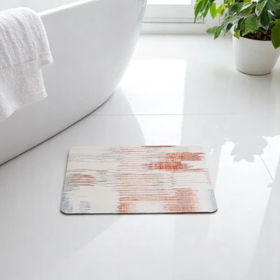 Gambar Forhom Keset Kamar Mandi Diatomite Rubber Soft Horizon 40x60 cm - Cokelat/Abu-abu