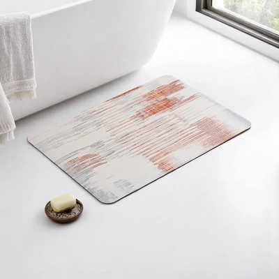 Gambar Forhom Keset Kamar Mandi Diatomite Rubber Soft Horizon 40x60 cm - Cokelat/Abu-abu