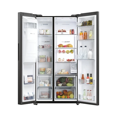 Gambar Aqua Kulkas 2 Pintu Side By Side 618 Liter AQR-CSE696RSV(SL) - Abu-Abu