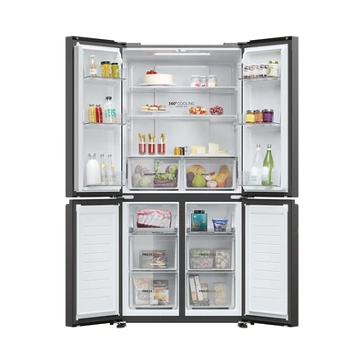 Gambar Aqua Kulkas 4 Pintu Side By Side 456 Liter AQR-TTD546RBG(WT) - Putih