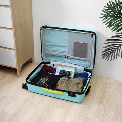 Gambar Supercase Zoomer Koper PC TSA Lock Expandable 24 Inch - Biru/Kuning