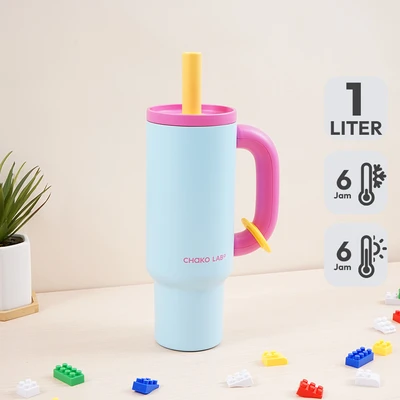 Gambar Chakolab Bawang Botol Vacuum Flask Stainless Steel 1 Liter - Biru