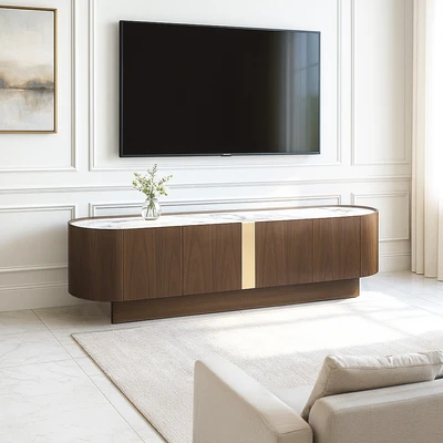 Gambar Informa Gavin Rak TV Walnut - Cokelat/Putih