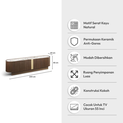 Gambar Informa Gavin Rak TV Walnut - Cokelat/Putih