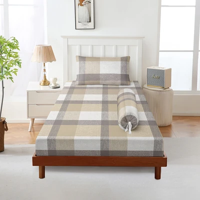 Gambar Sleeplite 120x200 cm Set 3 Pcs Seprai Microfiber Single Stripe Abi